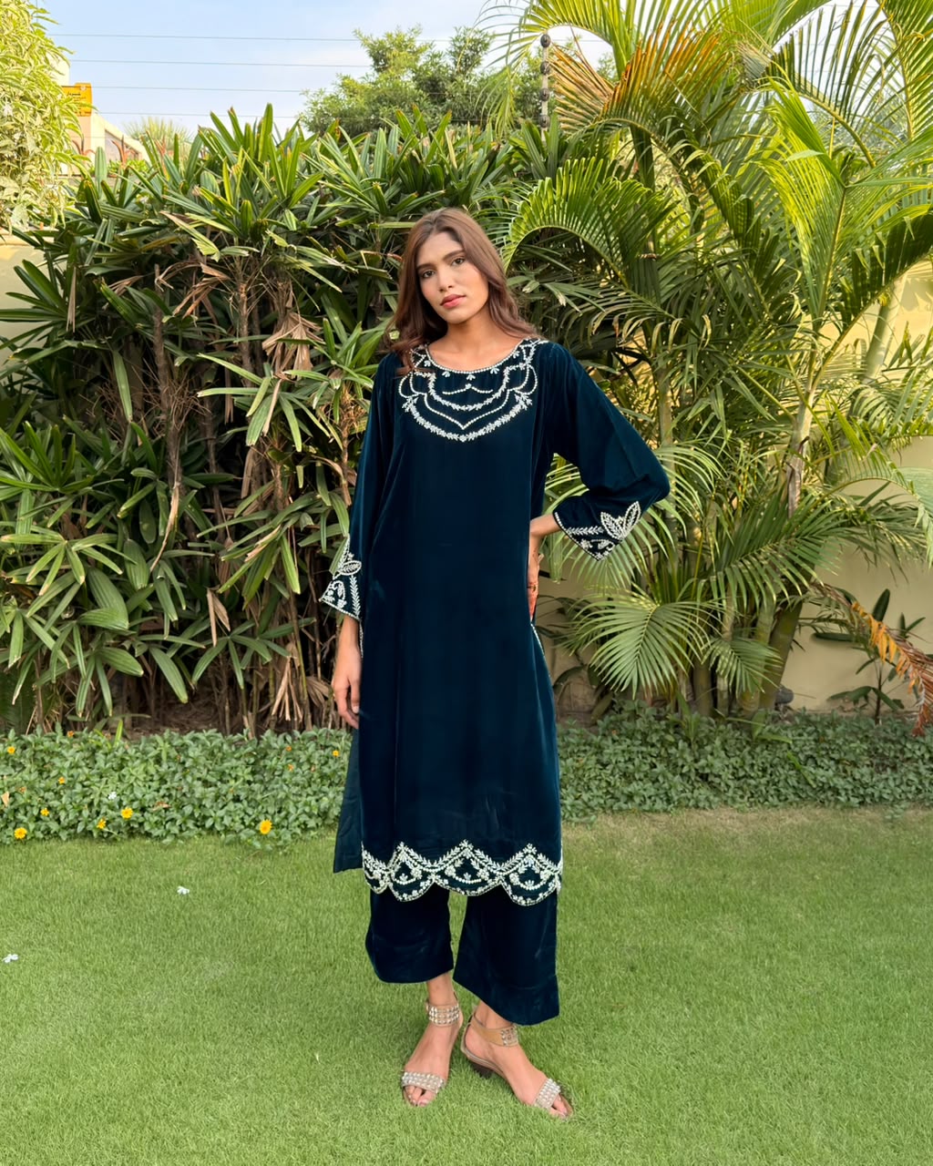 Ombrella Midnight Blue Velvet 2 Piece Suit