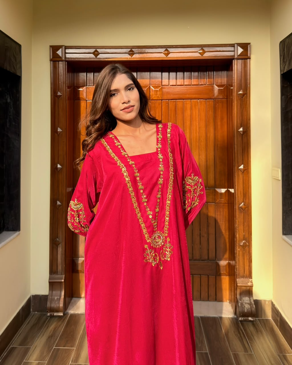Ombrella Cherry pink kaftan 1 Piece