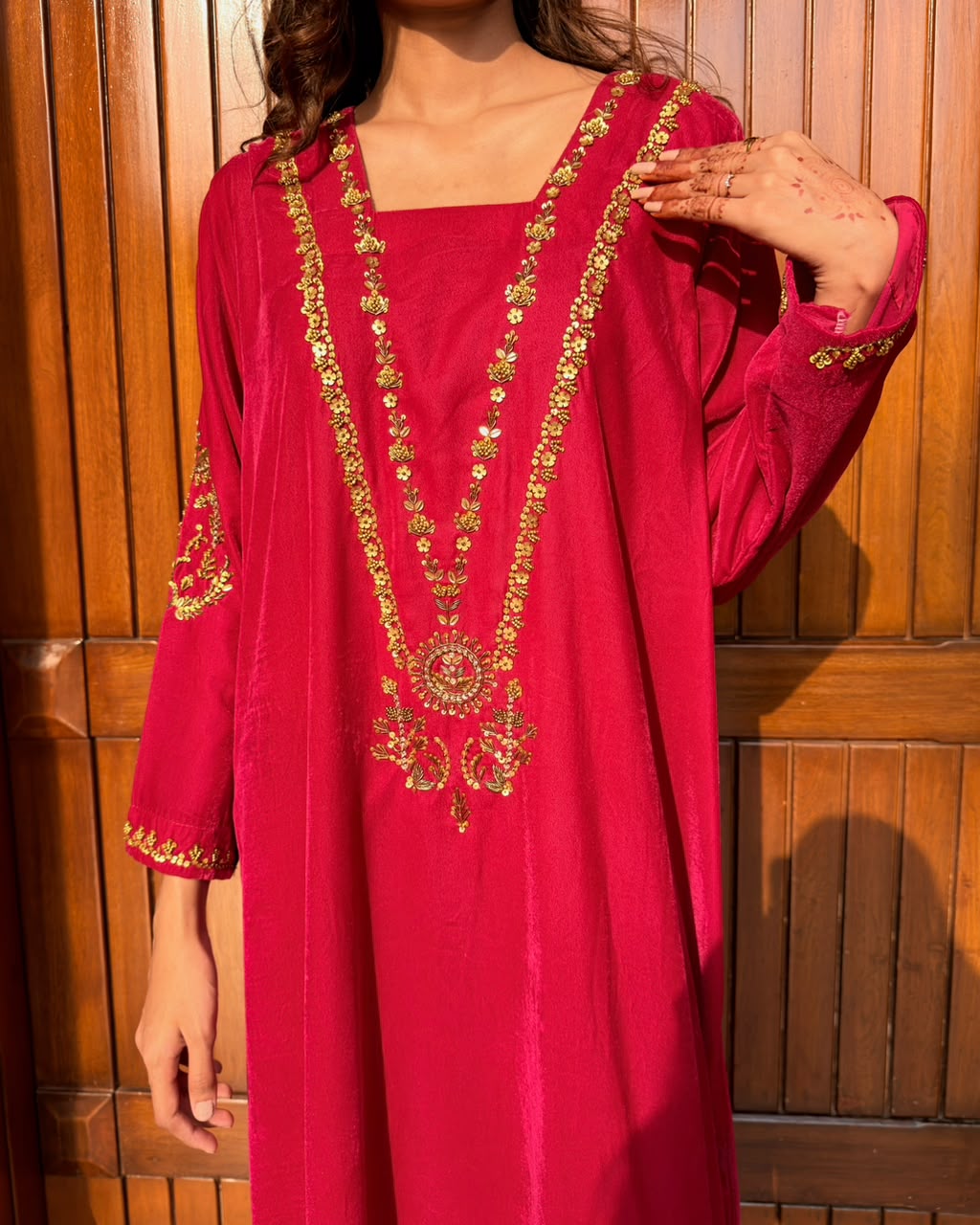 Ombrella Cherry pink kaftan 1 Piece