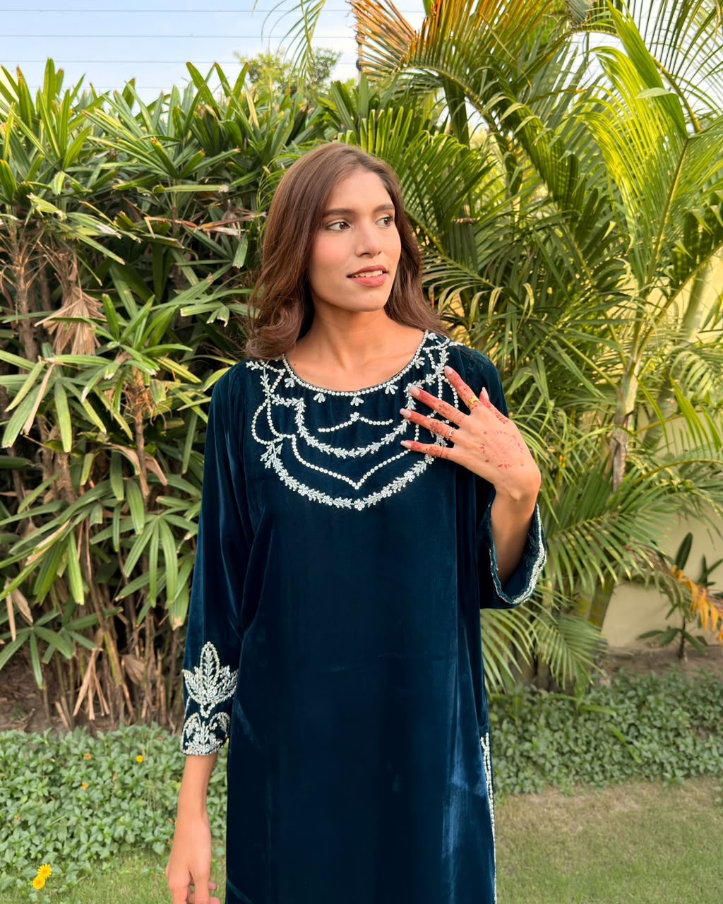 Ombrella Midnight Blue Velvet 2 Piece Suit