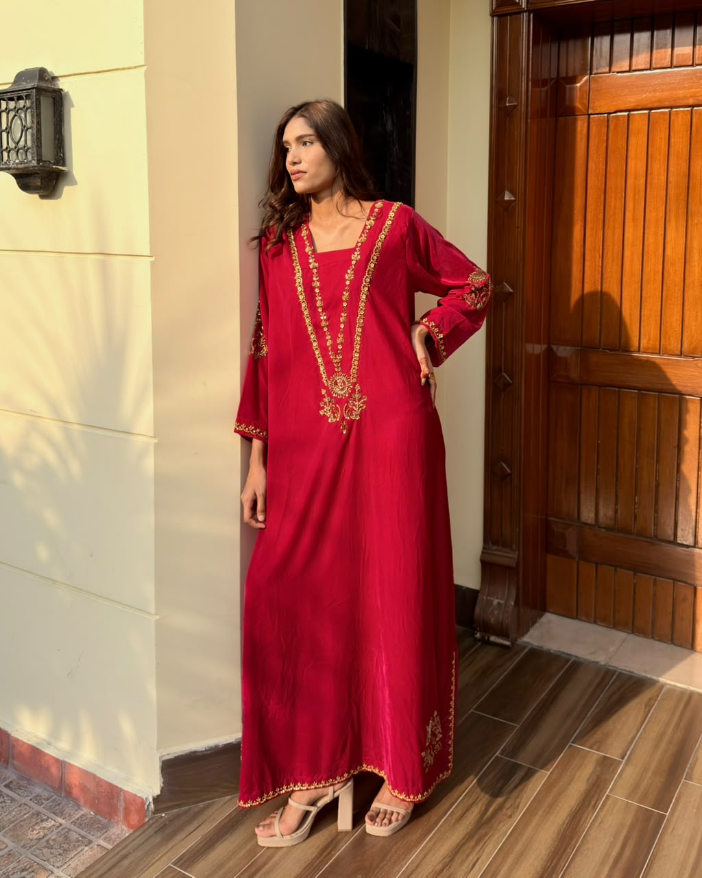 Ombrella Cherry pink kaftan 1 Piece