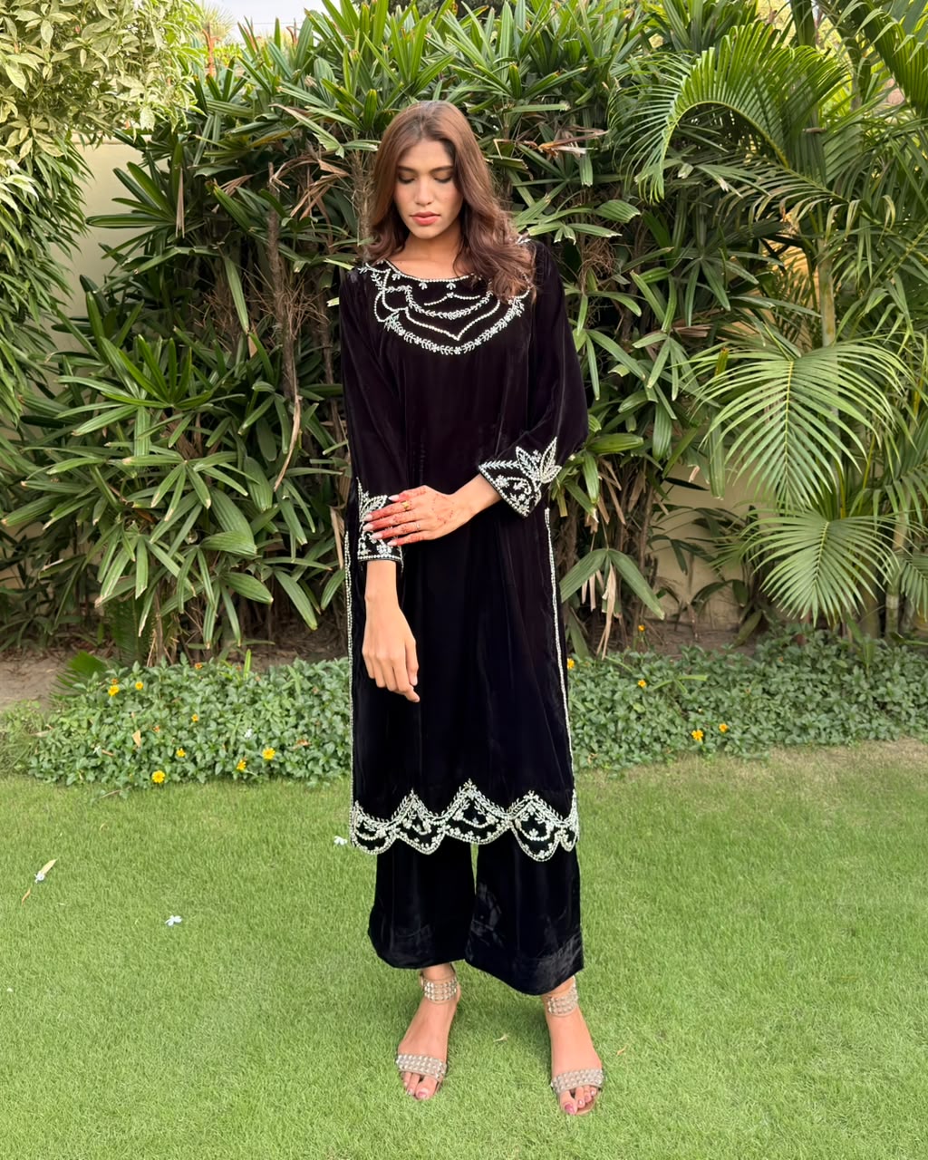Ombrella Black Velvet 2 Piece Suit