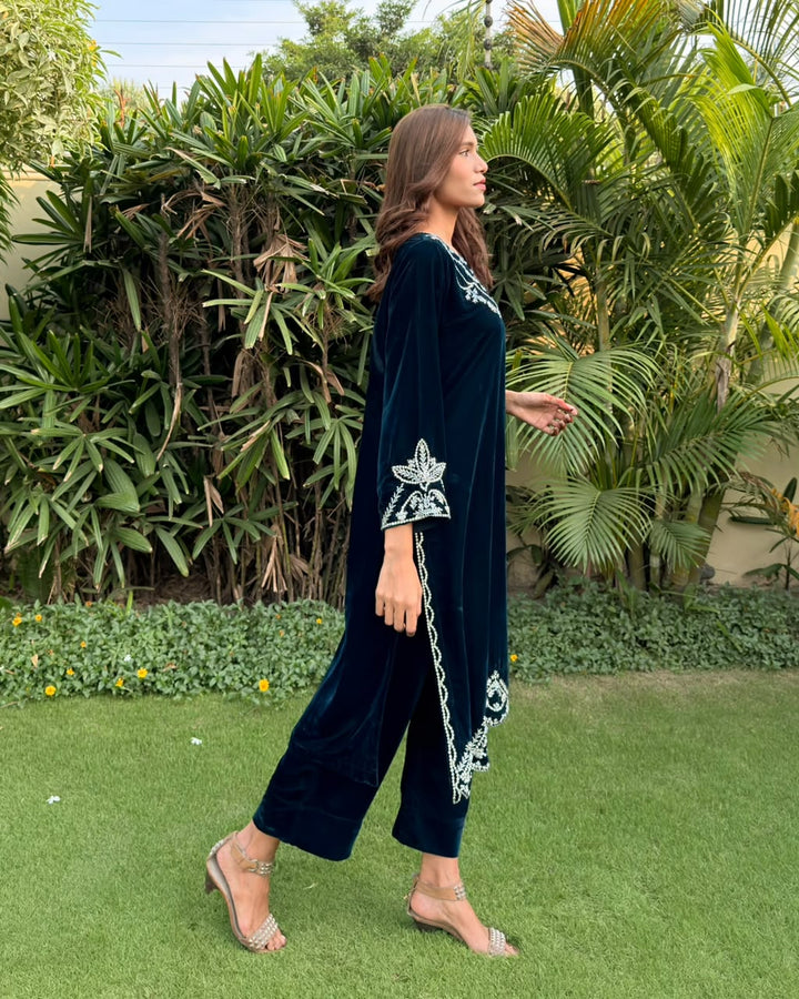 Ombrella Midnight Blue Velvet 2 Piece Suit