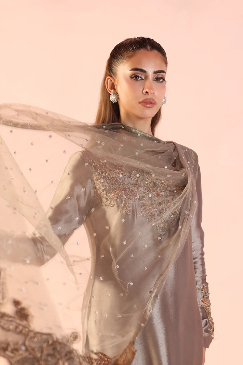 Musferah Saad -  Whispers of Opulence - Tissue,Silk & Net - 3 Piece