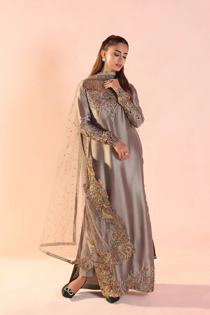 Musferah Saad -  Whispers of Opulence - Tissue,Silk & Net - 3 Piece