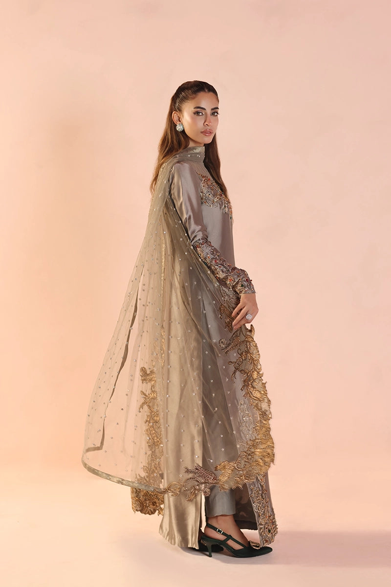 Musferah Saad -  Whispers of Opulence - Tissue,Silk & Net - 3 Piece