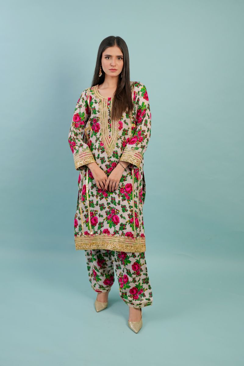 Gul E Noor- Bloche Vol 1 - White - Acrylic - 2 Piece