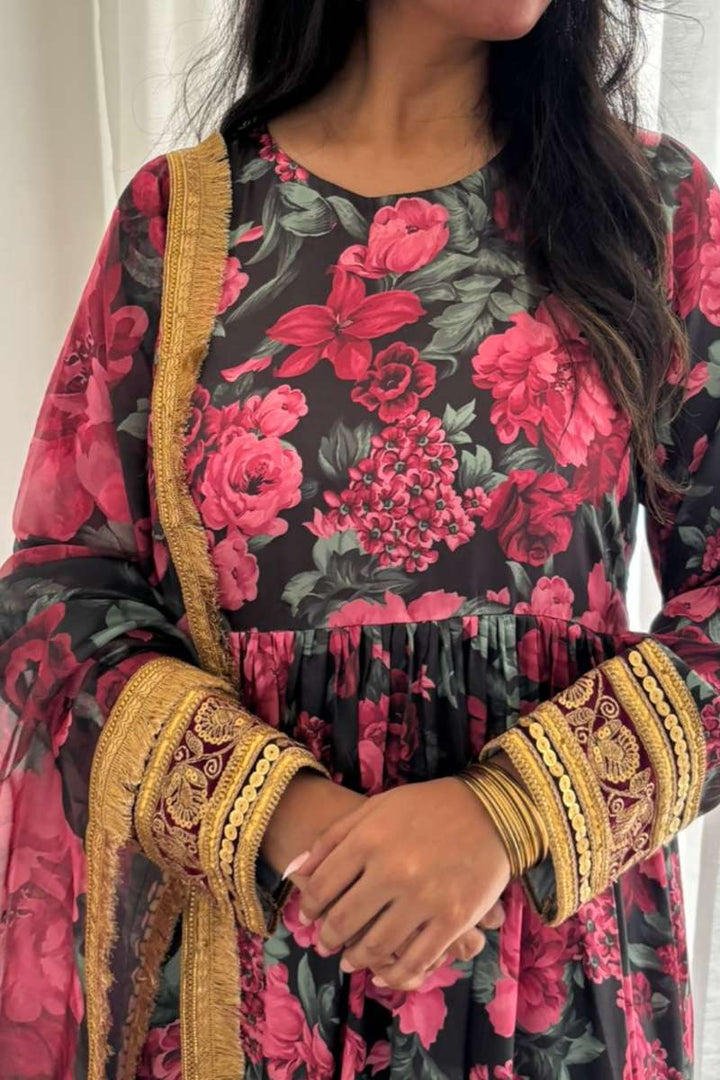 Minutiae - Wildflower - Silk Blend - Black/Pink Multi - 2 Piece