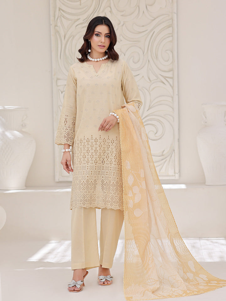 Oaks - ChickenKaari Pret Lawn Suit For Women - Yellow - 3 Piece