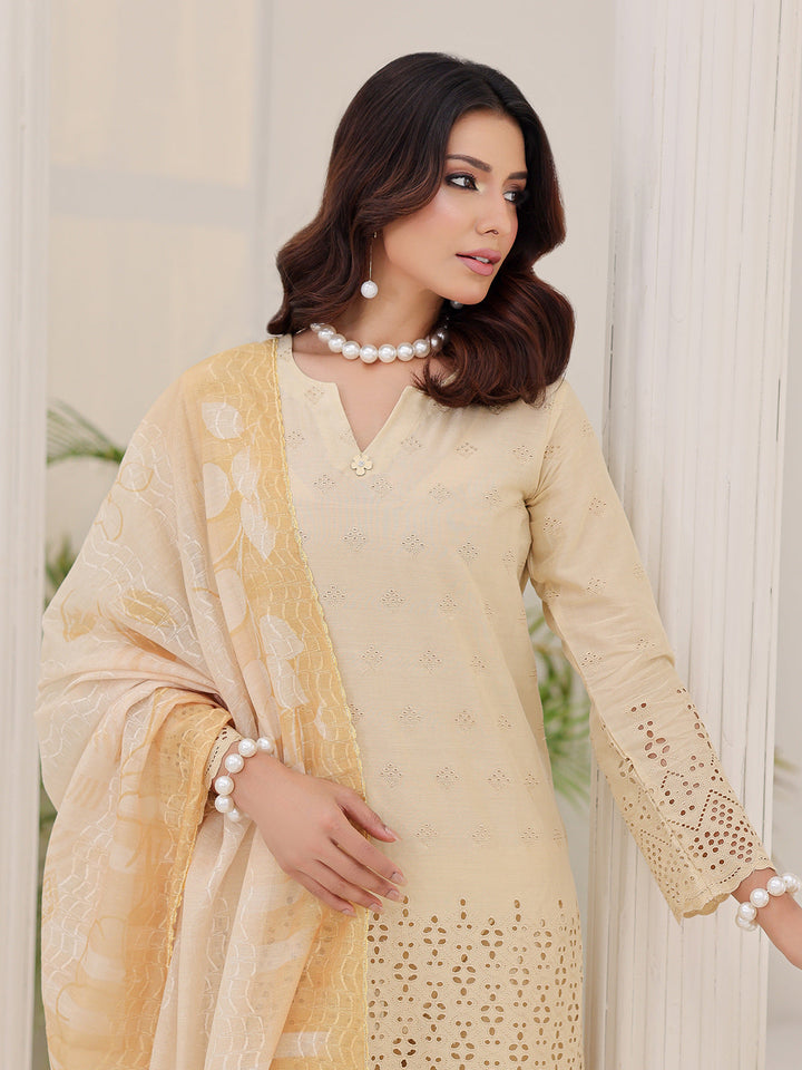 Oaks - ChickenKaari Pret Lawn Suit For Women - Yellow - 3 Piece