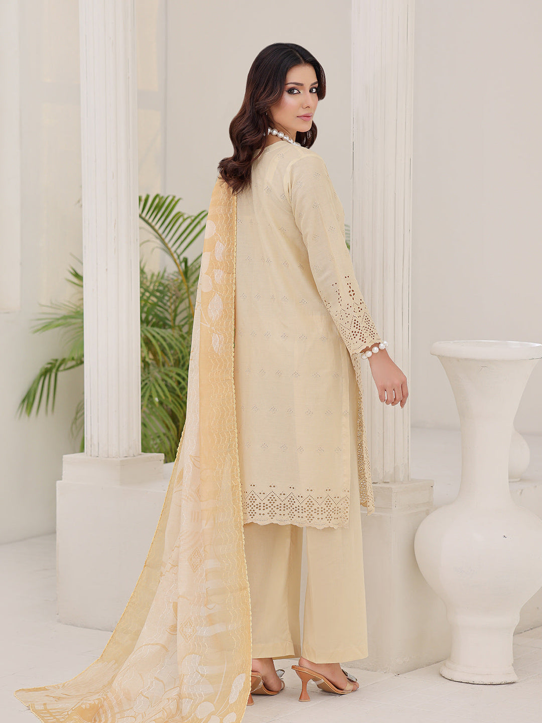 Oaks - ChickenKaari Pret Lawn Suit For Women - Yellow - 3 Piece