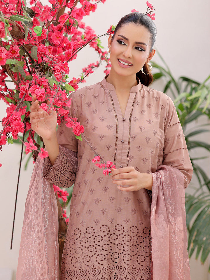 Oaks - ChickenKaari Pret Lawn Suit For Women - Light Brown - 3 Piece