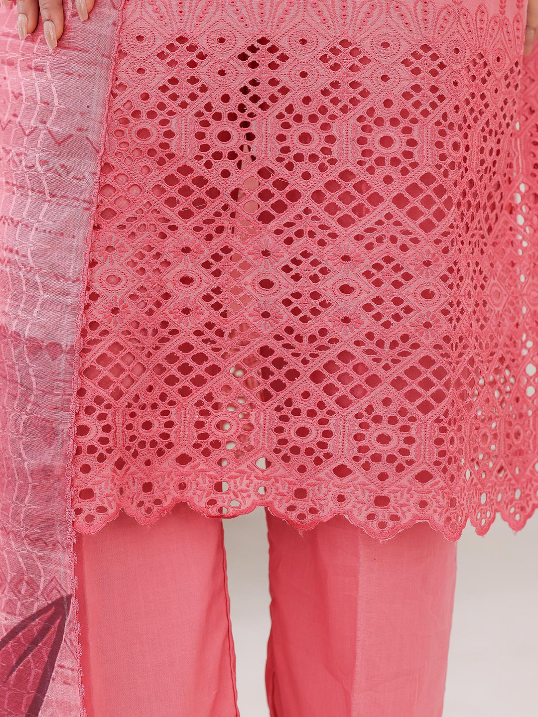 Oaks - ChickenKaari Pret Lawn Suit For Women - Pink - 3 Piece