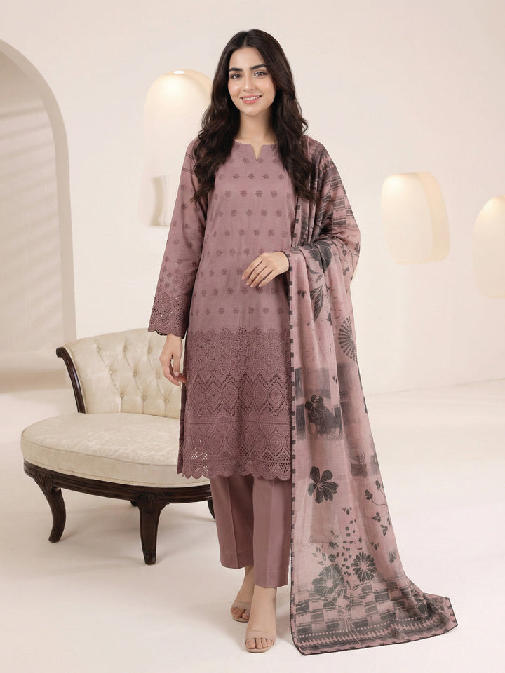 Oaks - ChickenKaari Unstitch Suit For Women - Brown - 3 Piece - Studio by TCS