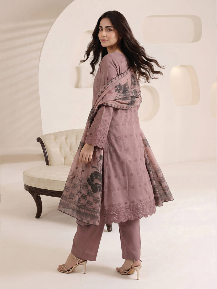 Oaks - ChickenKaari Unstitch Suit For Women - Brown - 3 Piece - Studio by TCS