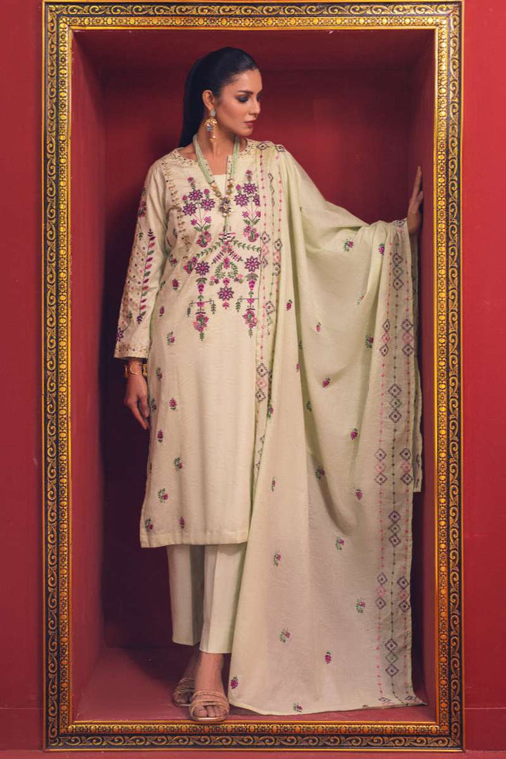 Oaks - Embroidered Pret Shirt Dupatta Jacquard Green  - 2 Piece
