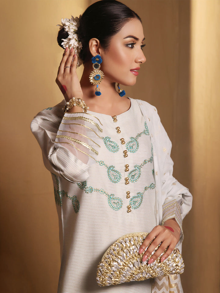 Oaks - Embroidered Suit Pret Masoori Light Green  - 3 Piece