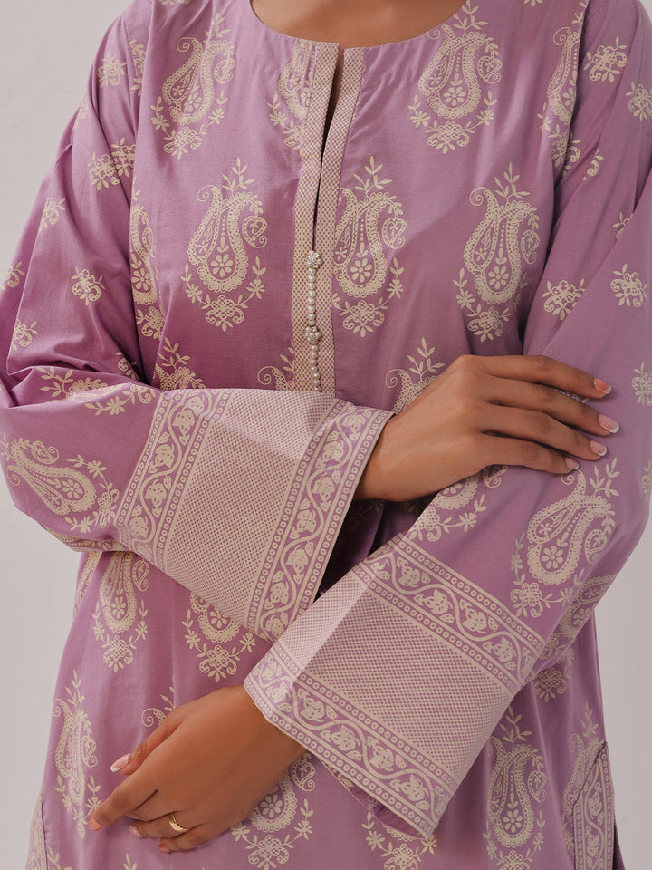 Oaks - 2 Piece Printed Pret Shirt Trouser Cambric Lilac - OW2P-2408020