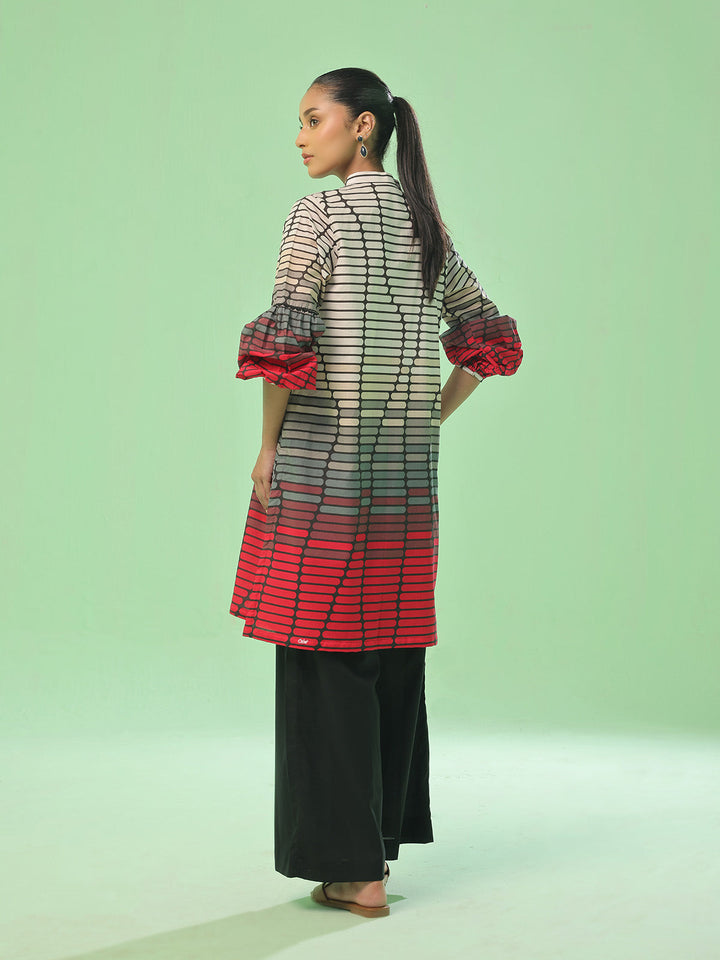 Oaks - Lawn Suit For Women - Beige&Black - 1 Piece