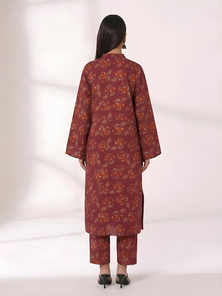 Oaks Printed Lawn Unstitched Pink 2 Piece