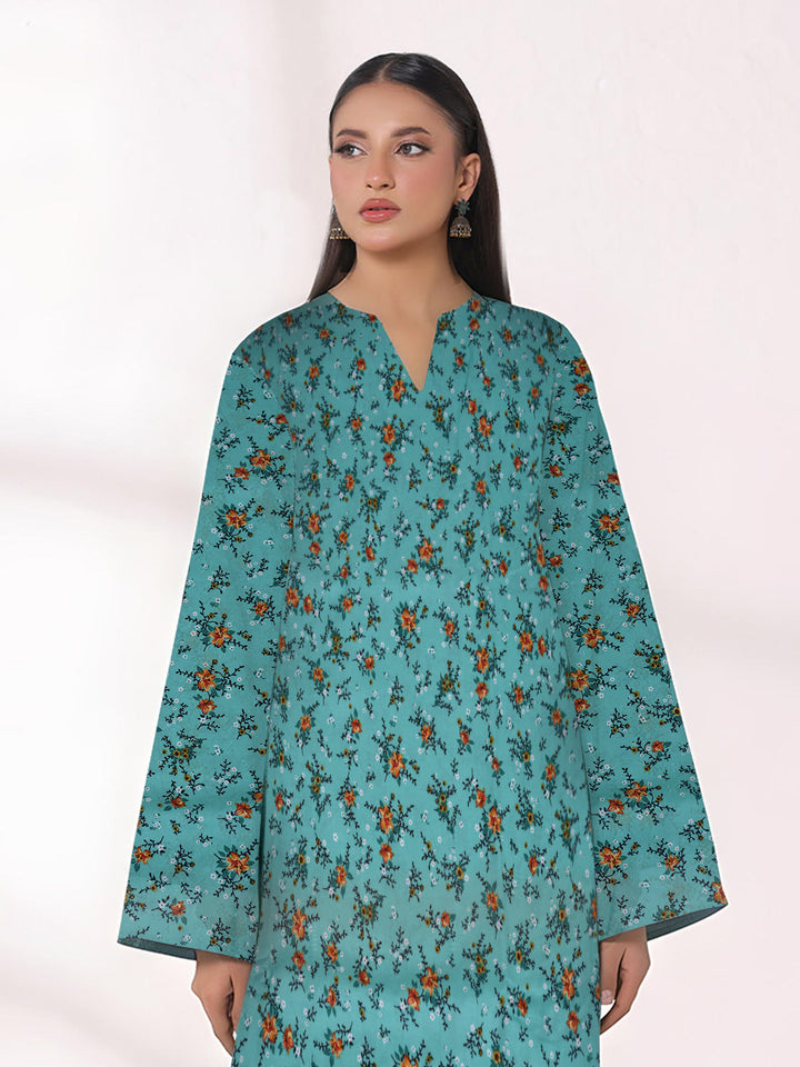 Oaks Printed Lawn Unstitched Green 2 Piece