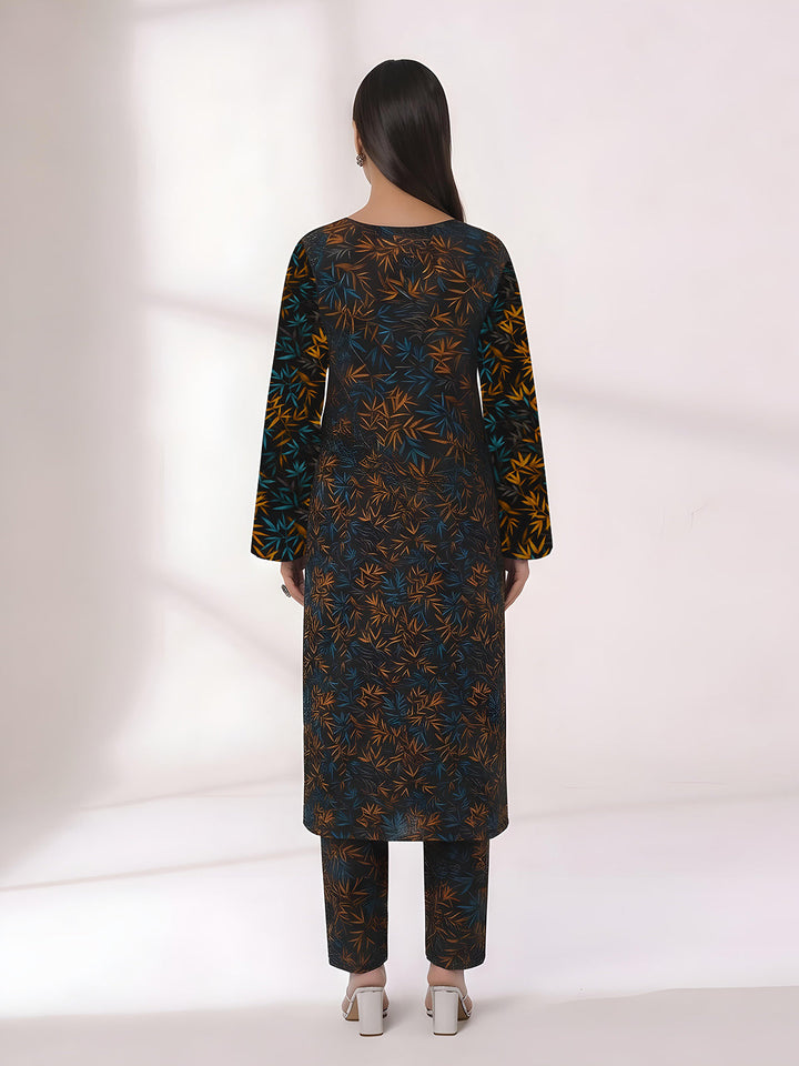 Oaks Printed Lawn Unstitched Black 2 Piece