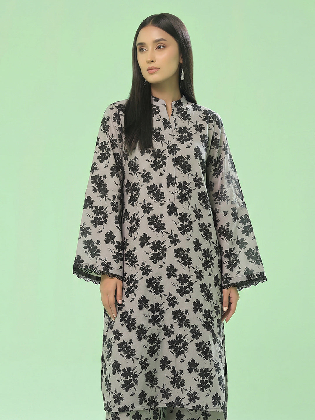Oaks Printed Lawn Unstitched Beige / Nude 1 Piece