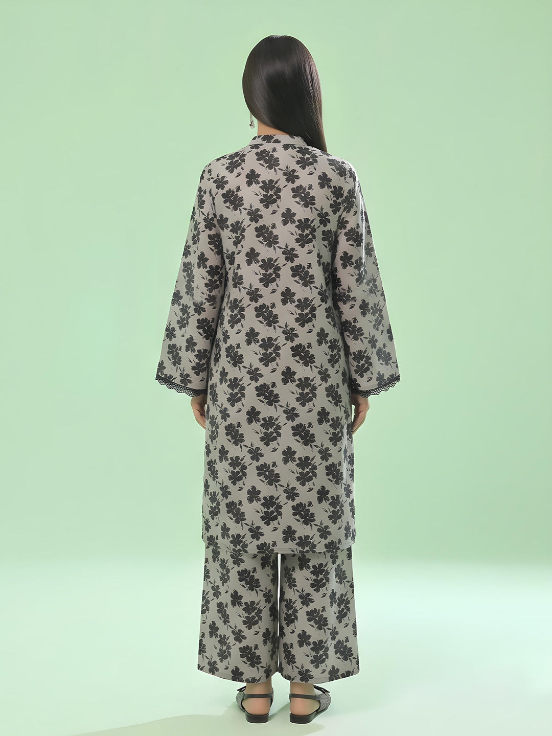 Oaks Printed Lawn Unstitched Beige / Nude 1 Piece