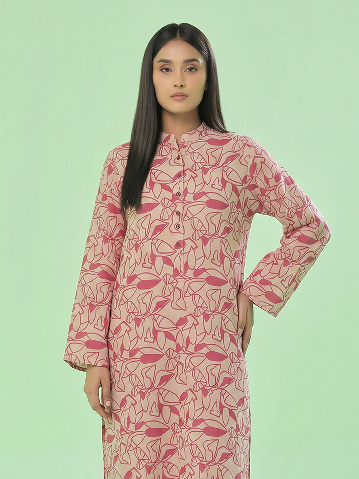 Oaks Printed Lawn Unstitched Orange 1 Piece