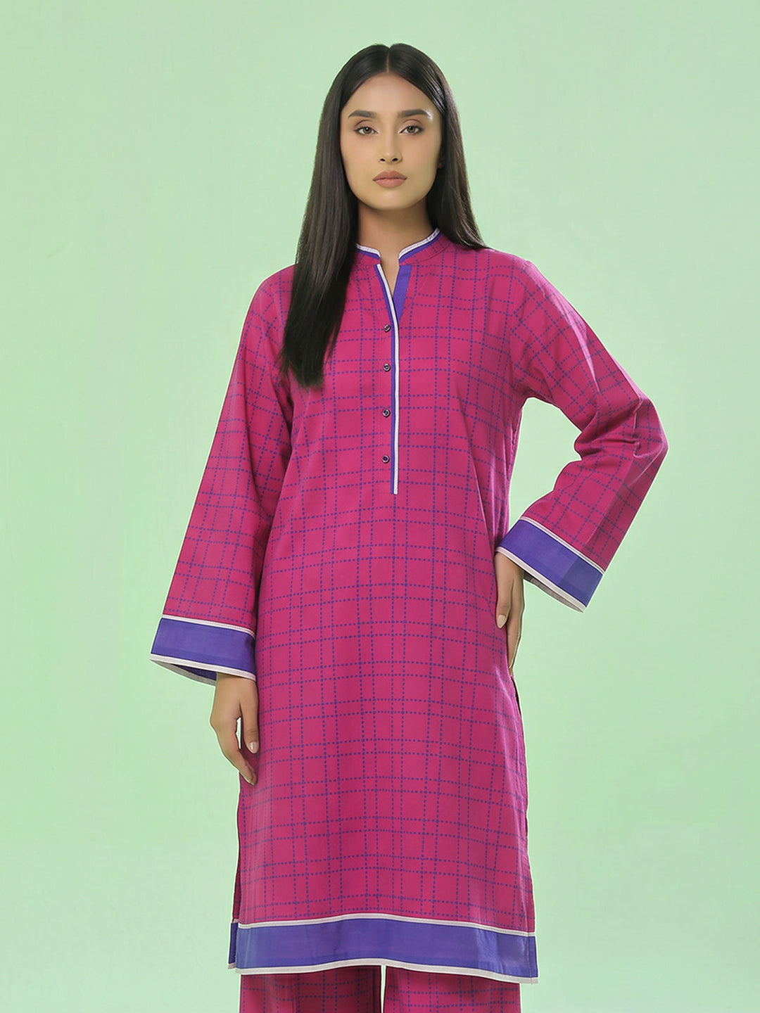 Oaks Printed Lawn Unstitched Pink 1 Piece