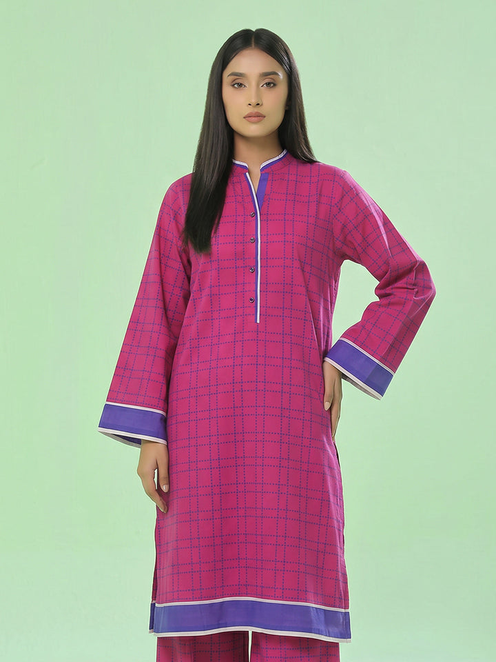 Oaks Printed Lawn Unstitched Pink 1 Piece