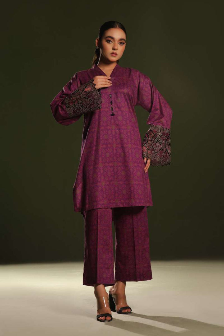 Oaks - Printed Pret Shirt Trouser Cambric Magenta  - 2 Piece