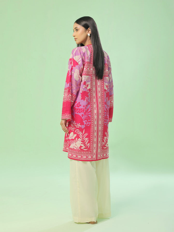 Oaks - Lawn Printed Unstitch Suit For Women - Red - 1 Piece