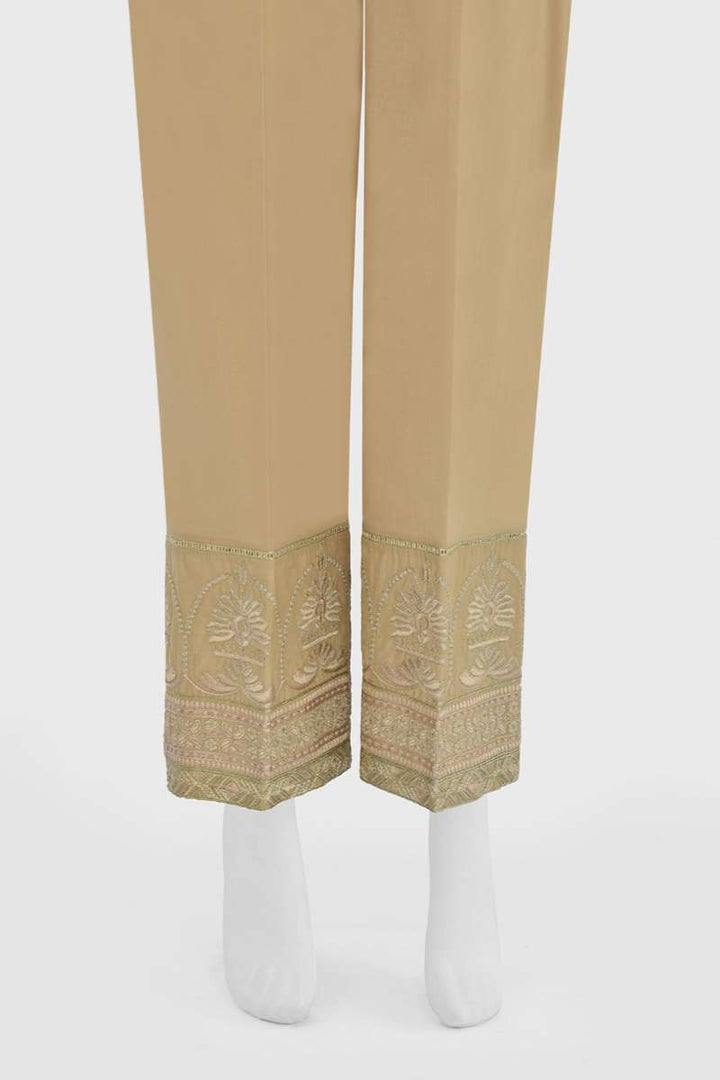 Oaks - Women Beige Lawn Trouser  - 1 Piece