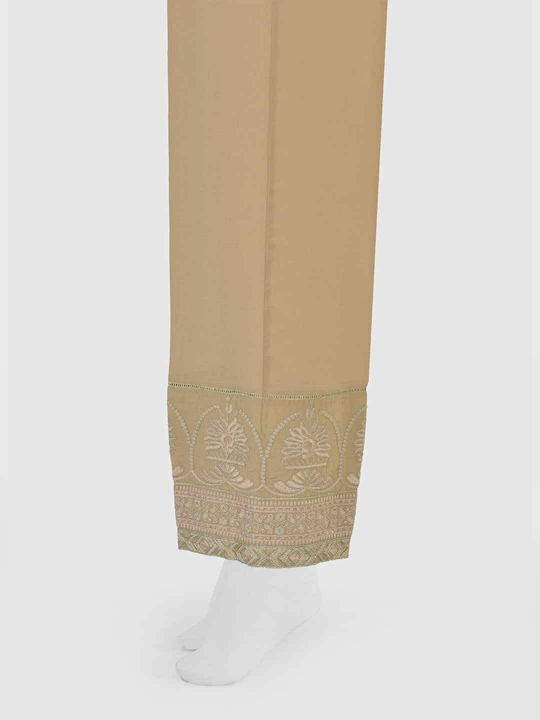 Oaks - Women Beige Lawn Trouser  - 1 Piece