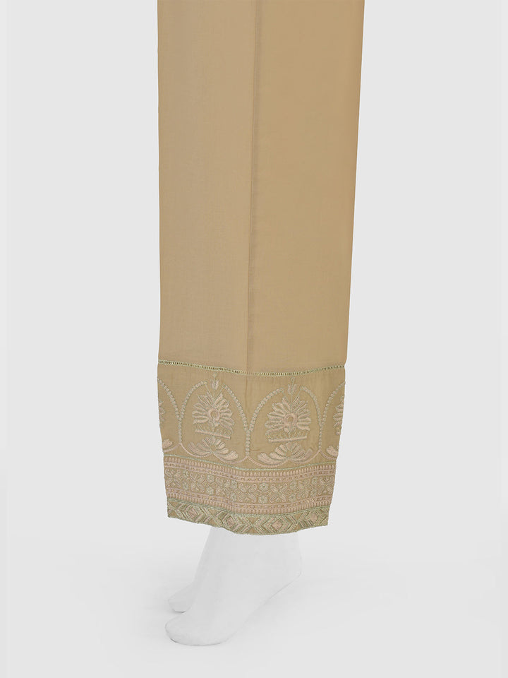 Oaks - Women Beige Lawn Trouser  - 1 Piece