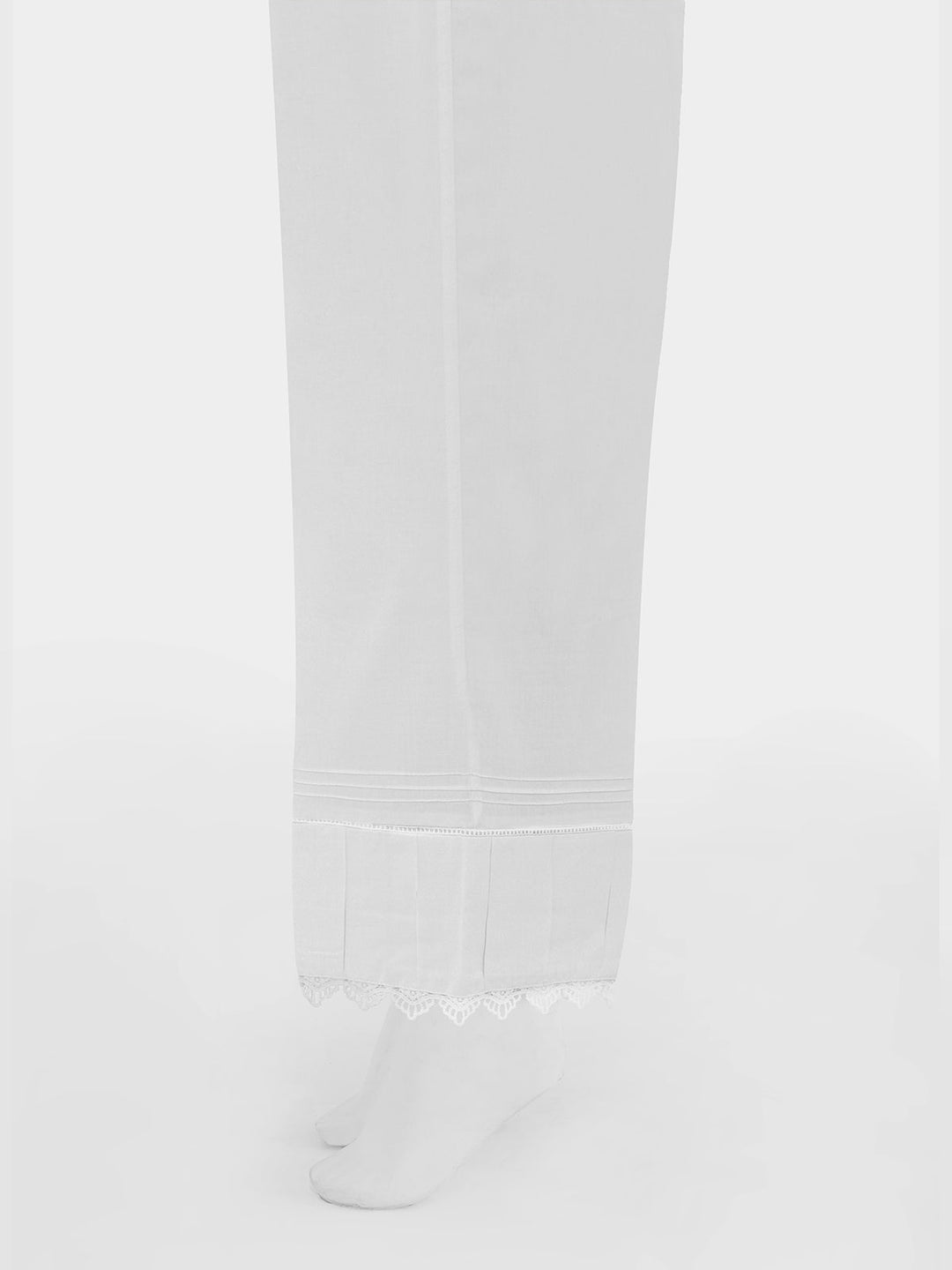 Oaks - Women White Lawn Trouser  - 1 Piece