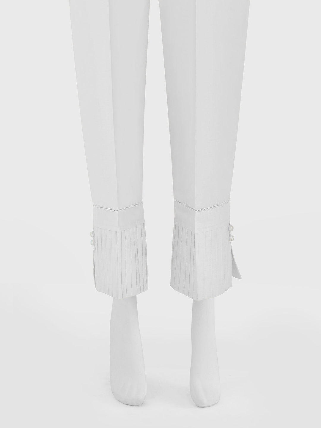 Oaks - Women White Lawn Trouser  - 1 Piece