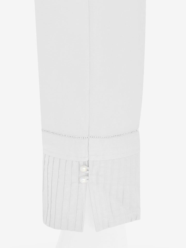 Oaks - Women White Lawn Trouser  - 1 Piece