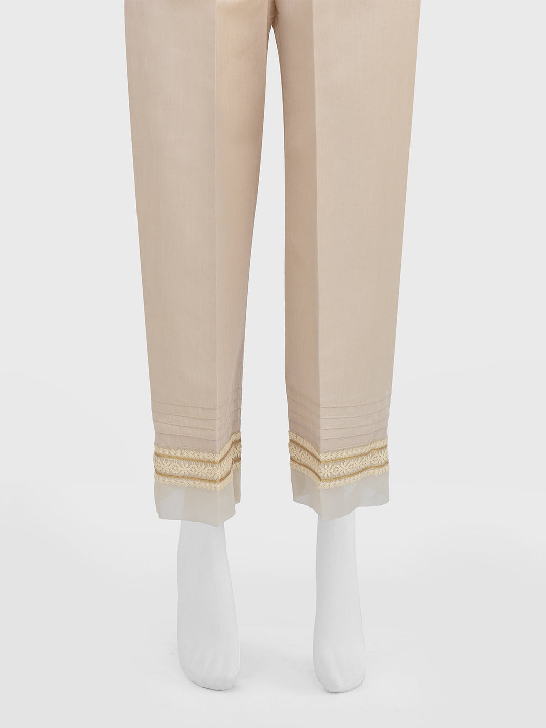 Oaks - Women Beige Silk Blend Trouser  - 1 Piece