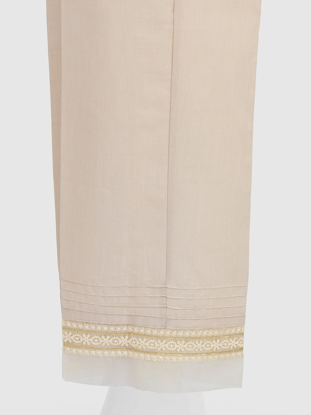 Oaks - Women Beige Silk Blend Trouser  - 1 Piece