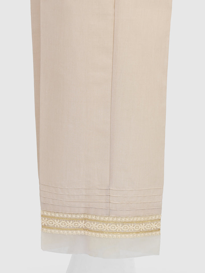 Oaks - Women Beige Silk Blend Trouser  - 1 Piece