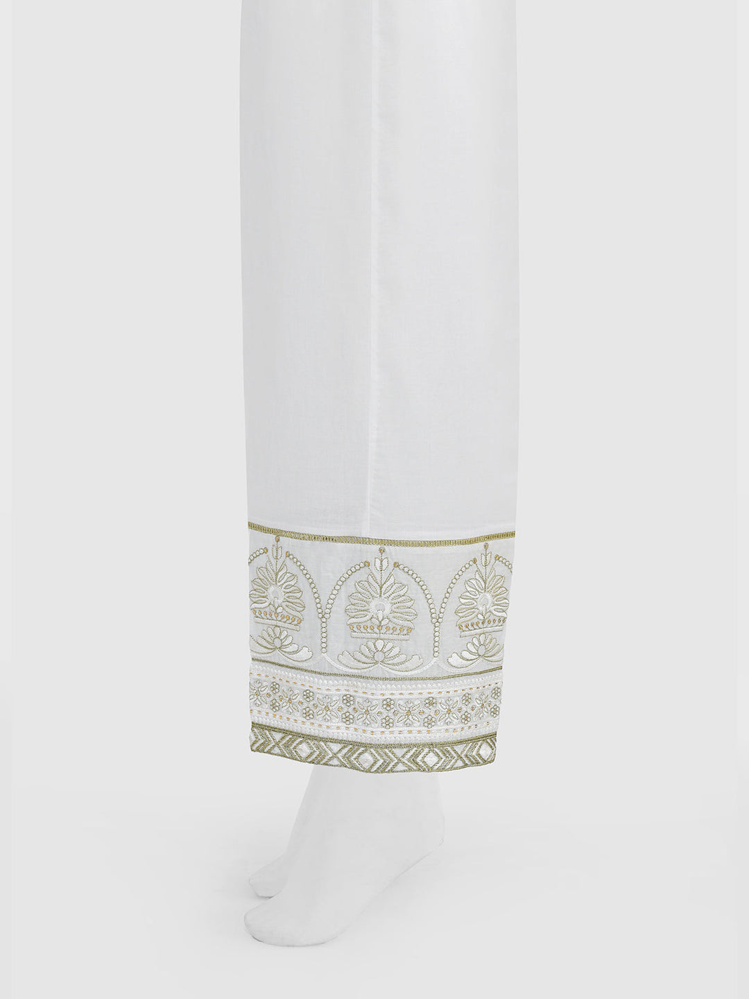 Oaks - Women White Lawn Trouser  - 1 Piece