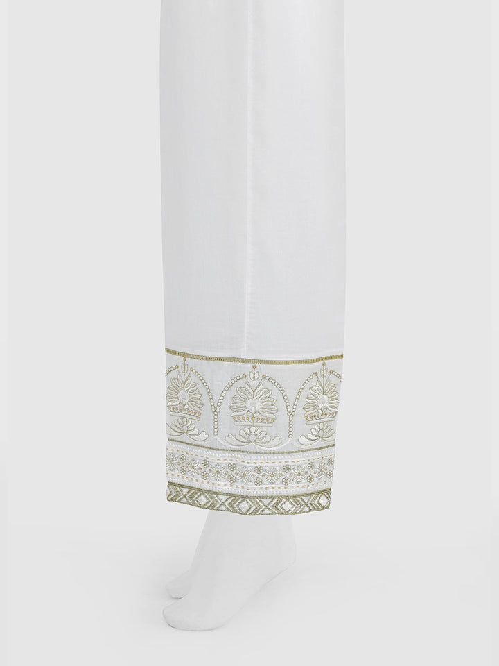 Oaks - Women White Lawn Trouser  - 1 Piece