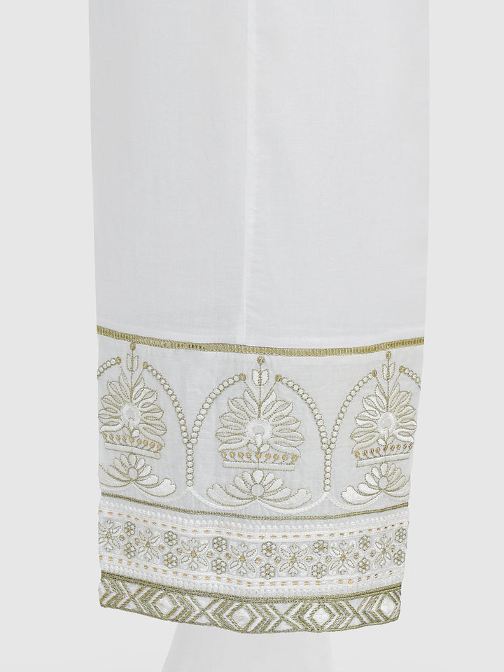 Oaks - Women White Lawn Trouser  - 1 Piece