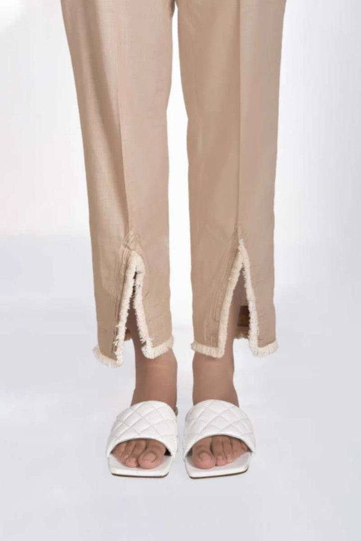 Oaks - Women Beige Lawn Trouser  - 1 Piece