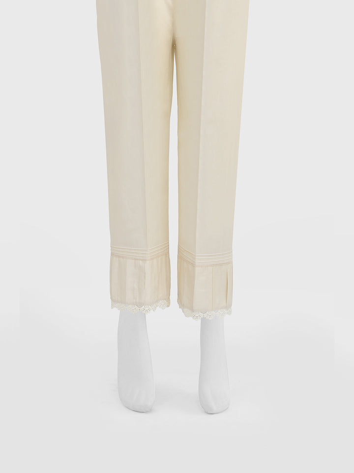 Oaks - Women Off White Lawn Trouser  - 1 Piece