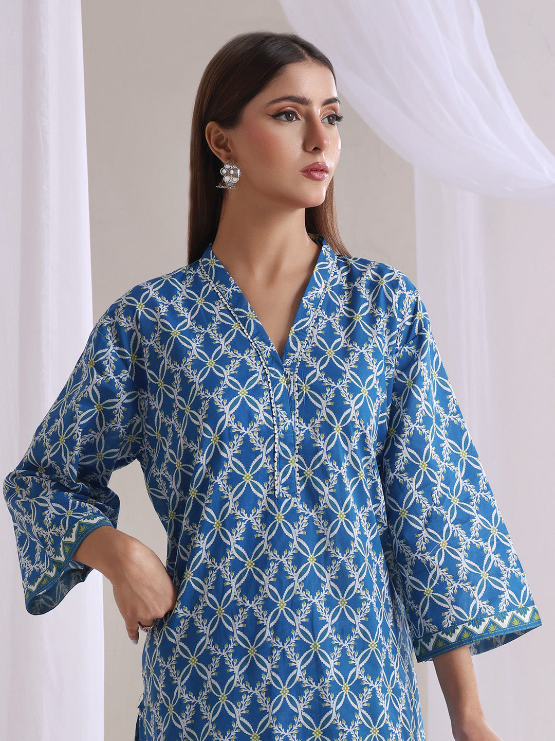 Oaks - Lawn Suit For Women - Blue - 2 Piece