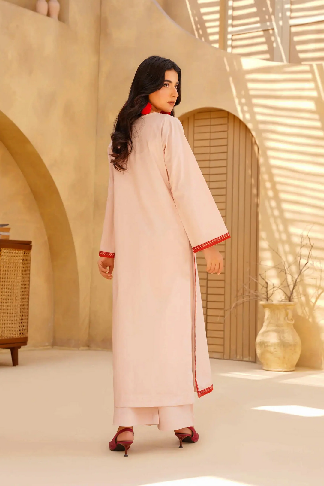 Yashfa Studio - Blush Rose Brazilian Lawn Suit For Women - Pastel Cream - 2 Piece