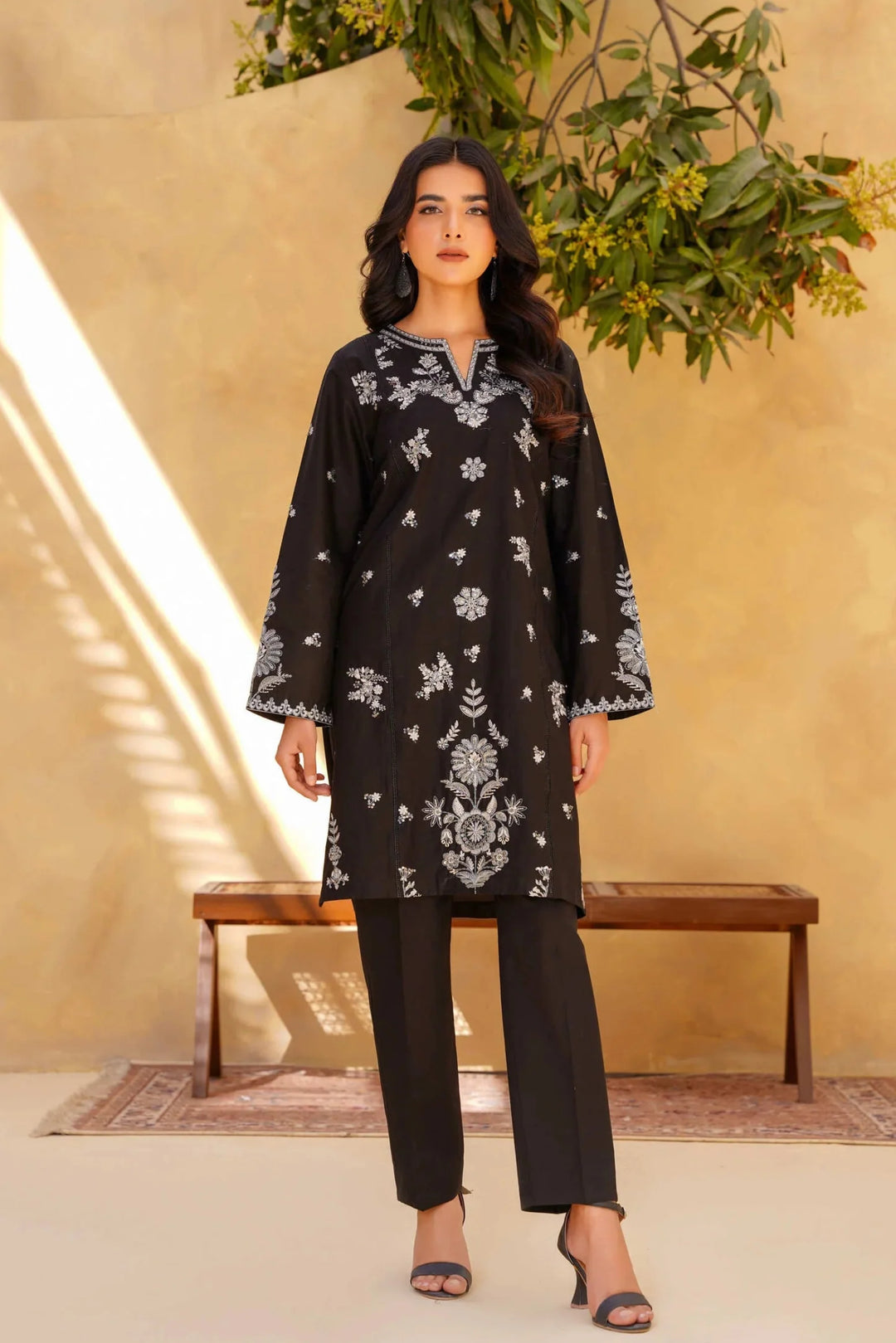 Yashfa Studio - Noir Brazilian Lawn Suit For Women - Black - 2 Piece